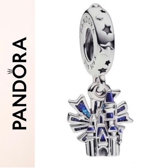 Pandora Disney Parks Castle Fireworks Double Dangle Charm - Picture 5 of 5